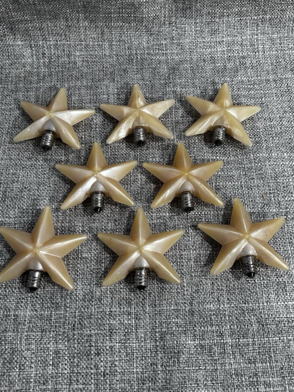 Lot Of 8 3” L Star Silicone Light Bulb 3 Watt Candelabra  Cream Ivory Patriotic